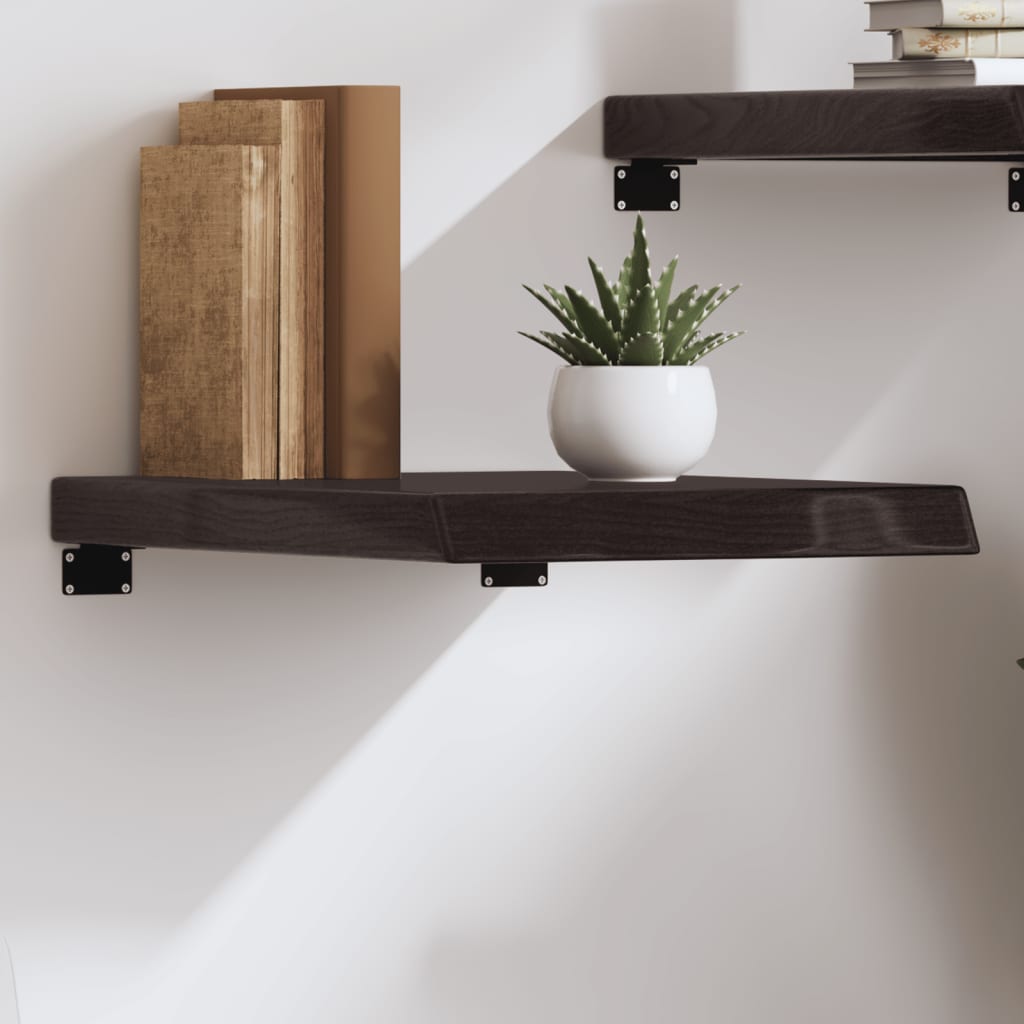 Wandschap 40x60x(2-6)cm behandeld massief eikenhout donkerbruin is nu te koop bij PeponiXL, paradijselijk wonen!
