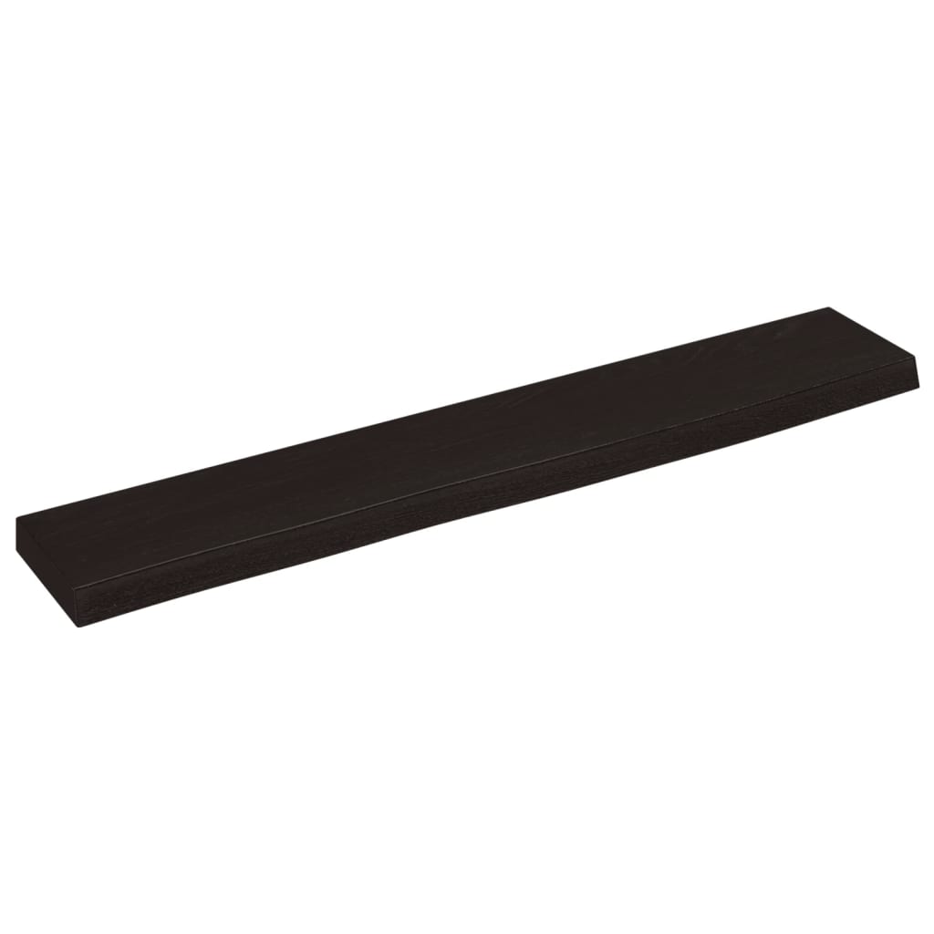 Wandschap 60x10x2 cm behandeld massief eikenhout donkerbruin is nu te koop bij PeponiXL, paradijselijk wonen!