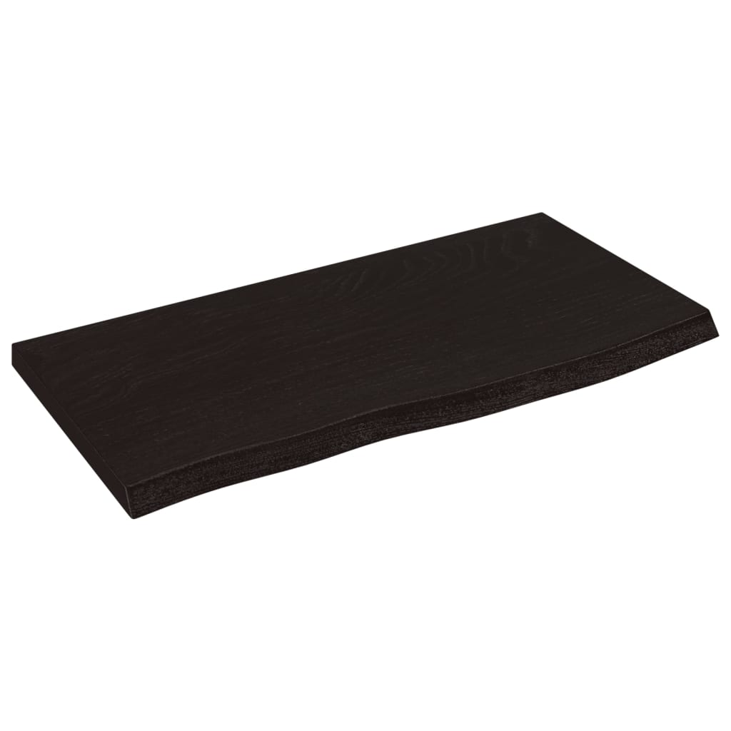 Wandschap 60x30x2 cm behandeld massief eikenhout donkerbruin is nu te koop bij PeponiXL, paradijselijk wonen!
