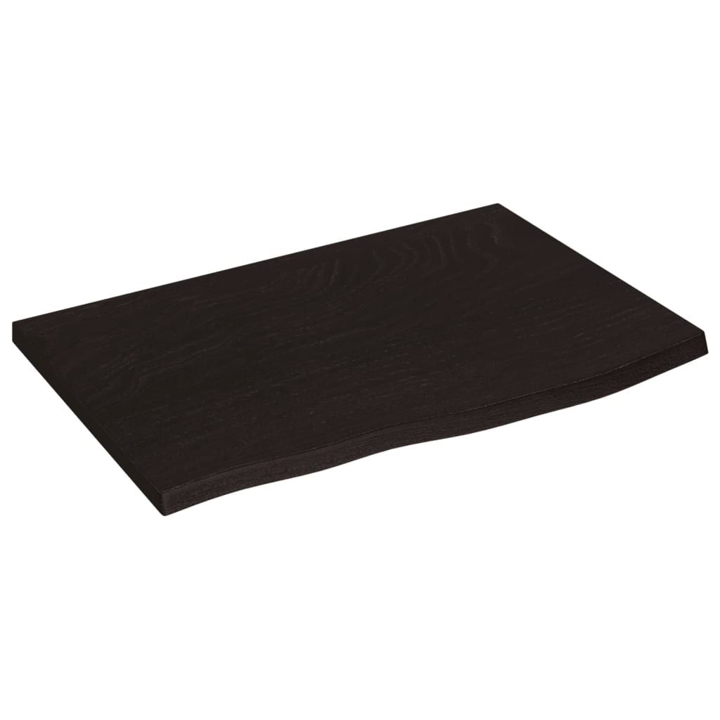 Wandschap 60x40x2 cm behandeld massief eikenhout donkerbruin is nu te koop bij PeponiXL, paradijselijk wonen!