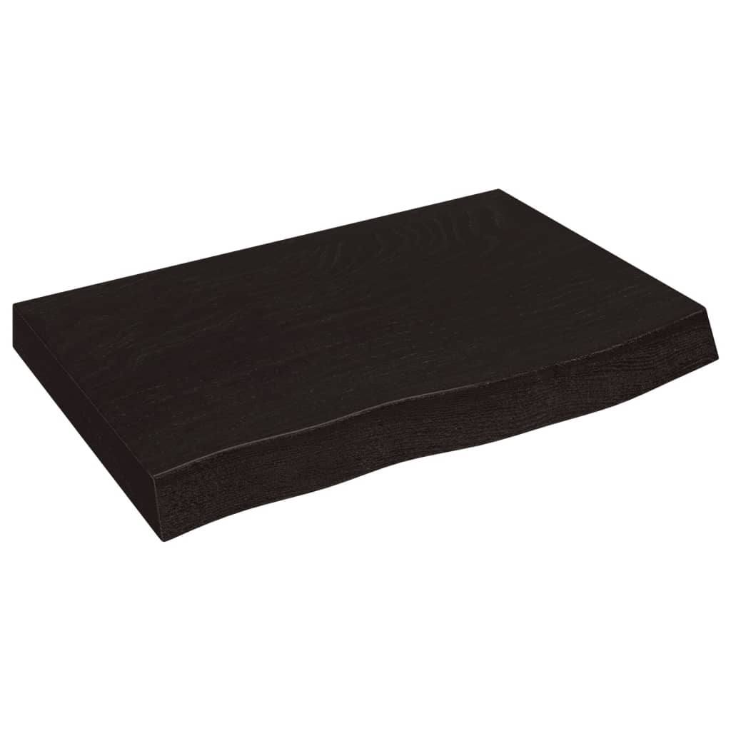 Wandschap 60x40x(2-6)cm behandeld massief eikenhout donkerbruin is nu te koop bij PeponiXL, paradijselijk wonen!