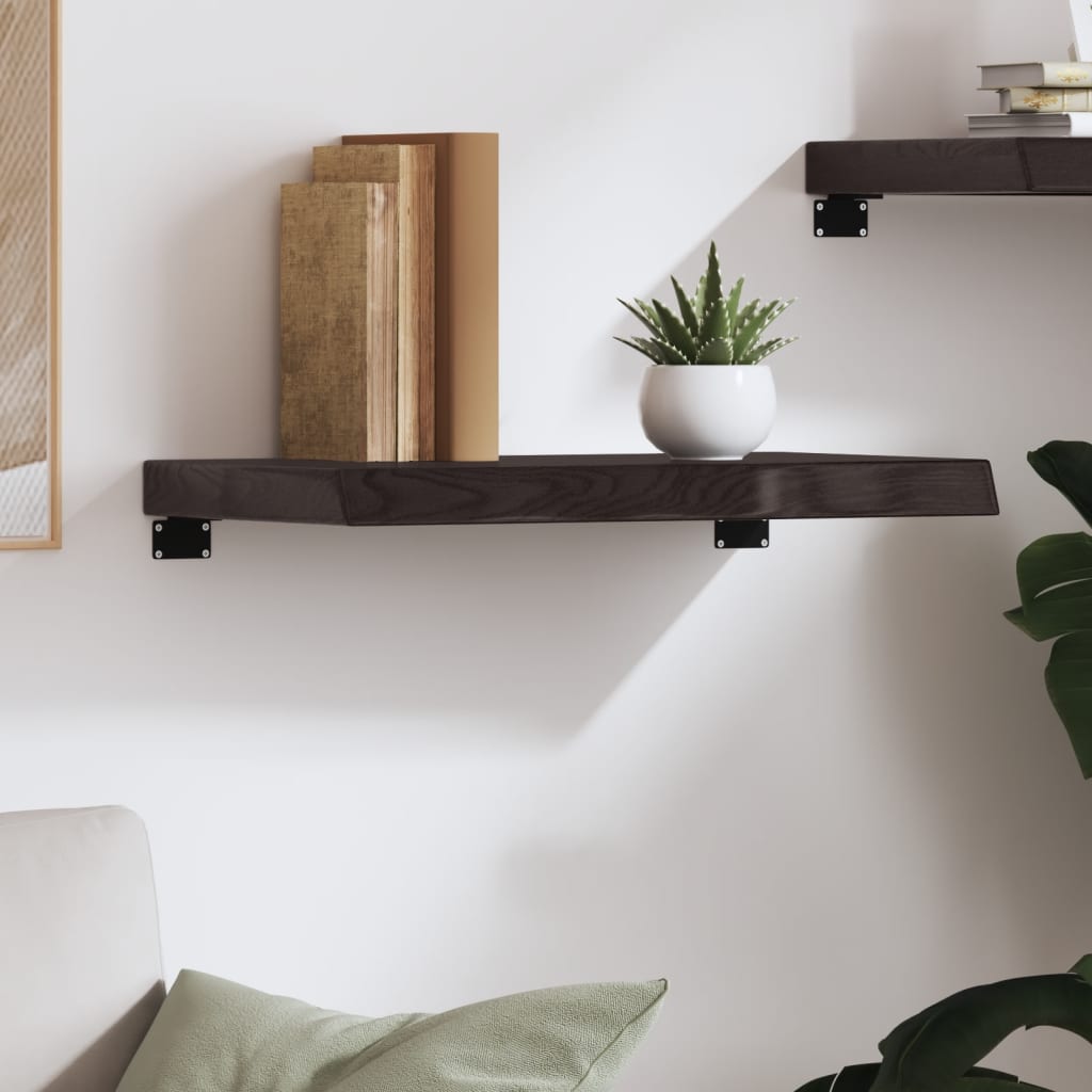 Wandschap 60x40x(2-6)cm behandeld massief eikenhout donkerbruin is nu te koop bij PeponiXL, paradijselijk wonen!
