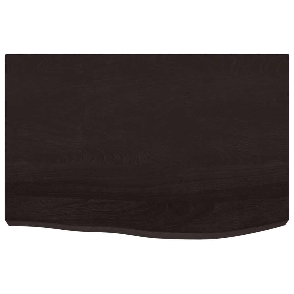 Wandschap 60x40x(2-6)cm behandeld massief eikenhout donkerbruin is nu te koop bij PeponiXL, paradijselijk wonen!