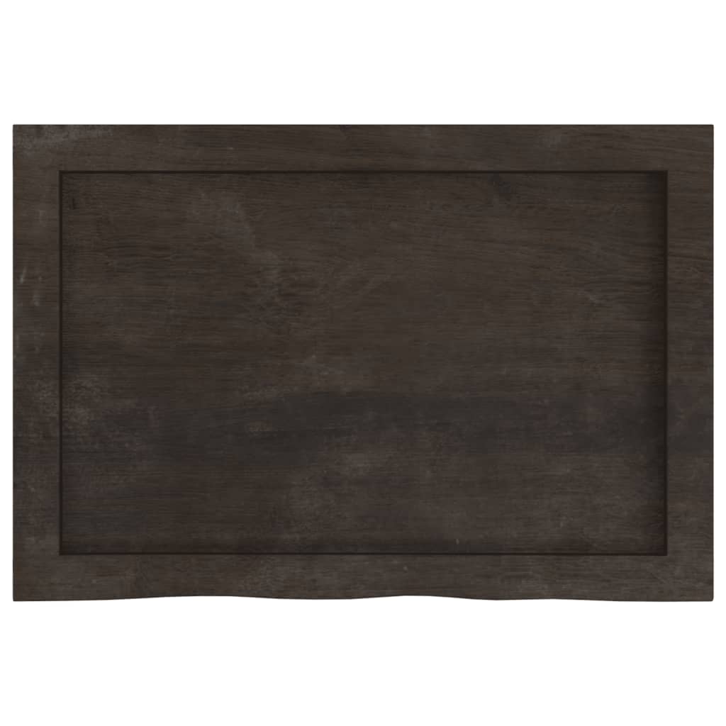 Wandschap 60x40x(2-6)cm behandeld massief eikenhout donkerbruin is nu te koop bij PeponiXL, paradijselijk wonen!