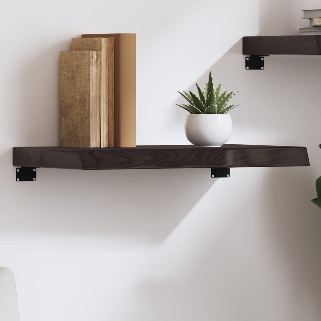 Wandschap 60x40x(2-6)cm behandeld massief eikenhout donkerbruin is nu te koop bij PeponiXL, paradijselijk wonen!