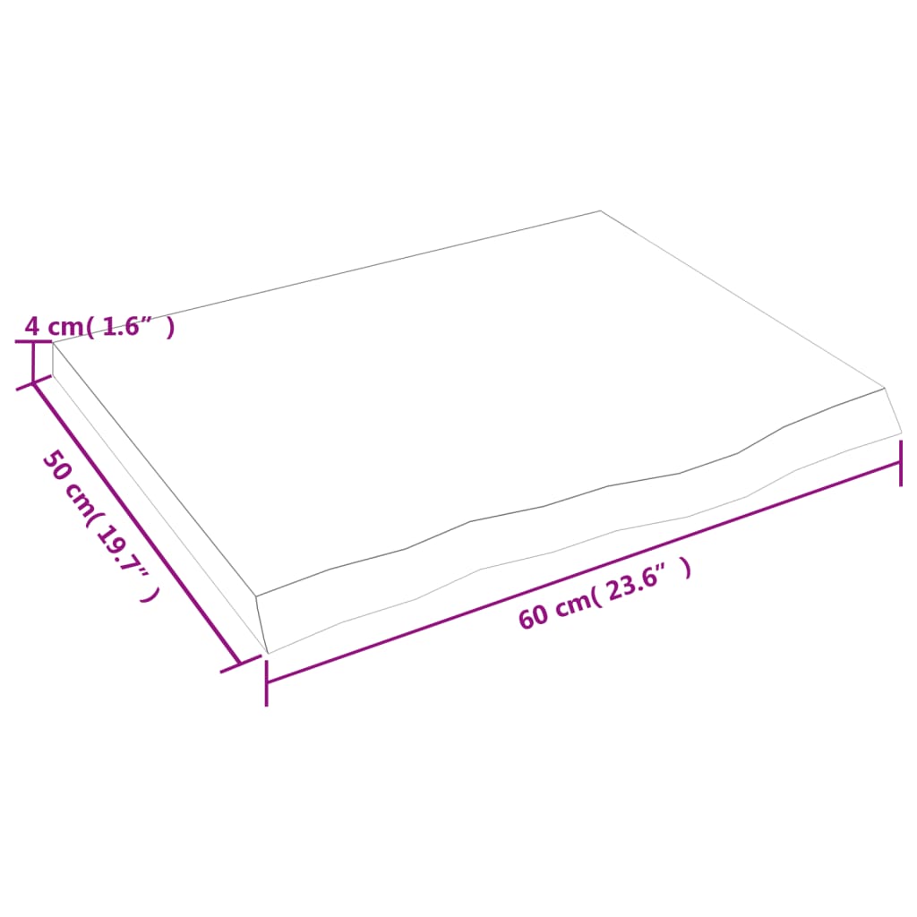 Wandschap 60x50x(2-4)cm behandeld massief eikenhout donkerbruin is nu te koop bij PeponiXL, paradijselijk wonen!