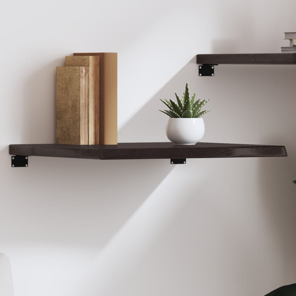 Wandschap 60x60x(2-4)cm behandeld massief eikenhout donkerbruin is nu te koop bij PeponiXL, paradijselijk wonen!