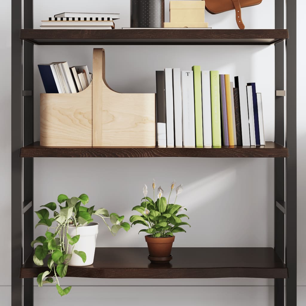 Wandschap 80x60x(2-4)cm behandeld massief eikenhout donkerbruin is nu te koop bij PeponiXL, paradijselijk wonen!