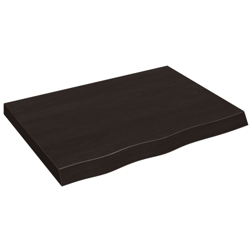 Wandschap 80x60x(2-6)cm behandeld massief eikenhout donkerbruin is nu te koop bij PeponiXL, paradijselijk wonen!