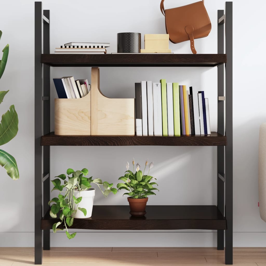 Wandschap 80x60x(2-6)cm behandeld massief eikenhout donkerbruin is nu te koop bij PeponiXL, paradijselijk wonen!