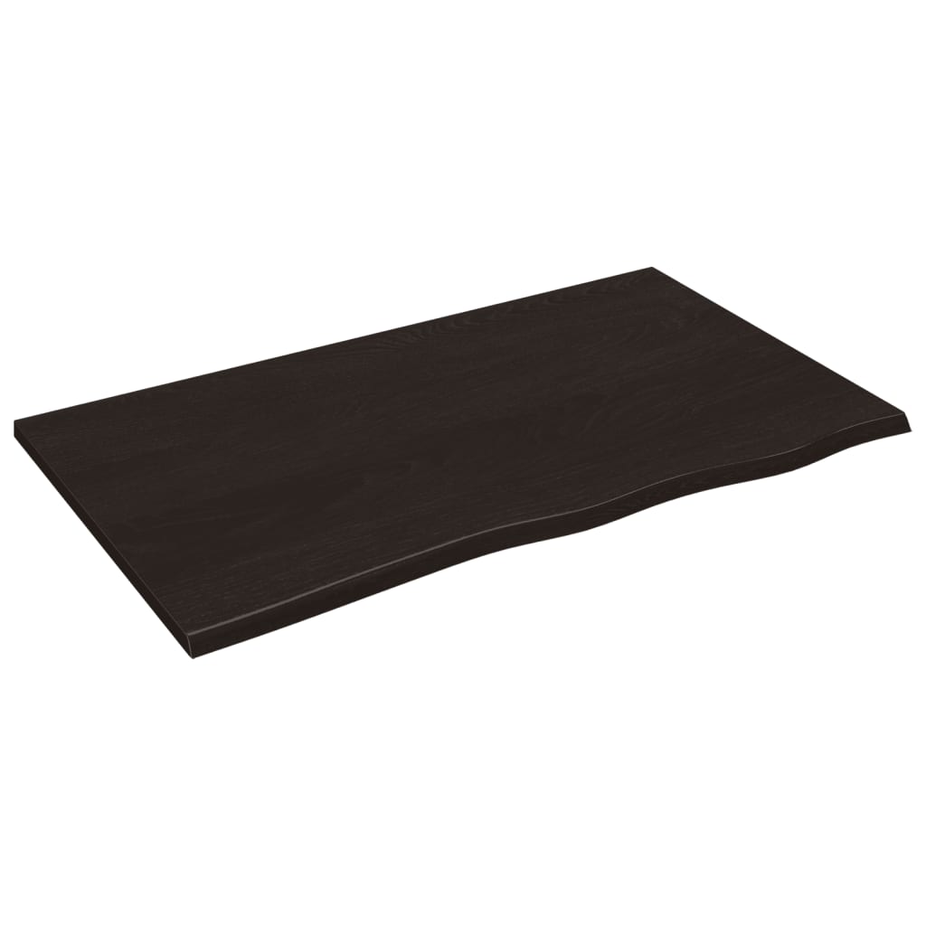 Wandschap 100x60x2 cm behandeld massief eikenhout donkerbruin is nu te koop bij PeponiXL, paradijselijk wonen!