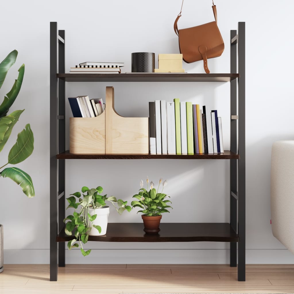 Wandschap 100x60x2 cm behandeld massief eikenhout donkerbruin is nu te koop bij PeponiXL, paradijselijk wonen!