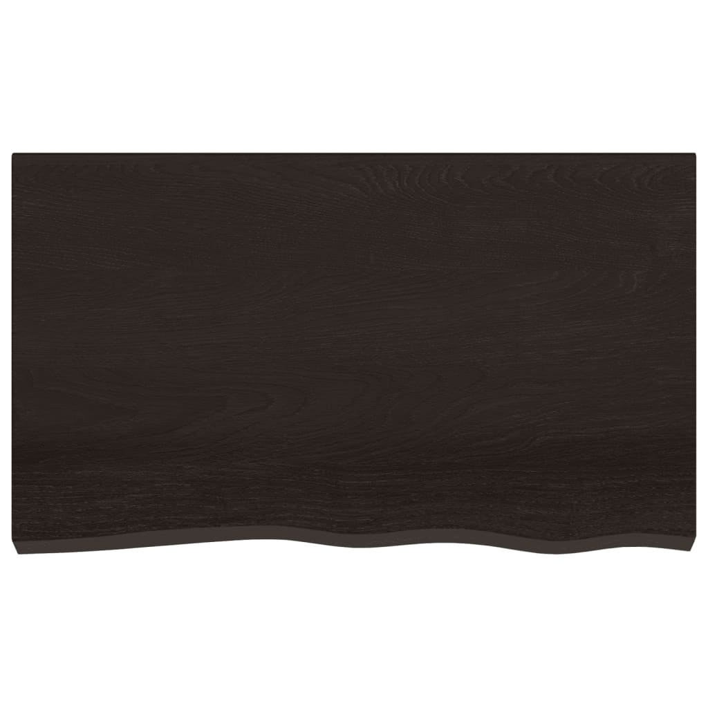 Wandschap 100x60x2 cm behandeld massief eikenhout donkerbruin is nu te koop bij PeponiXL, paradijselijk wonen!