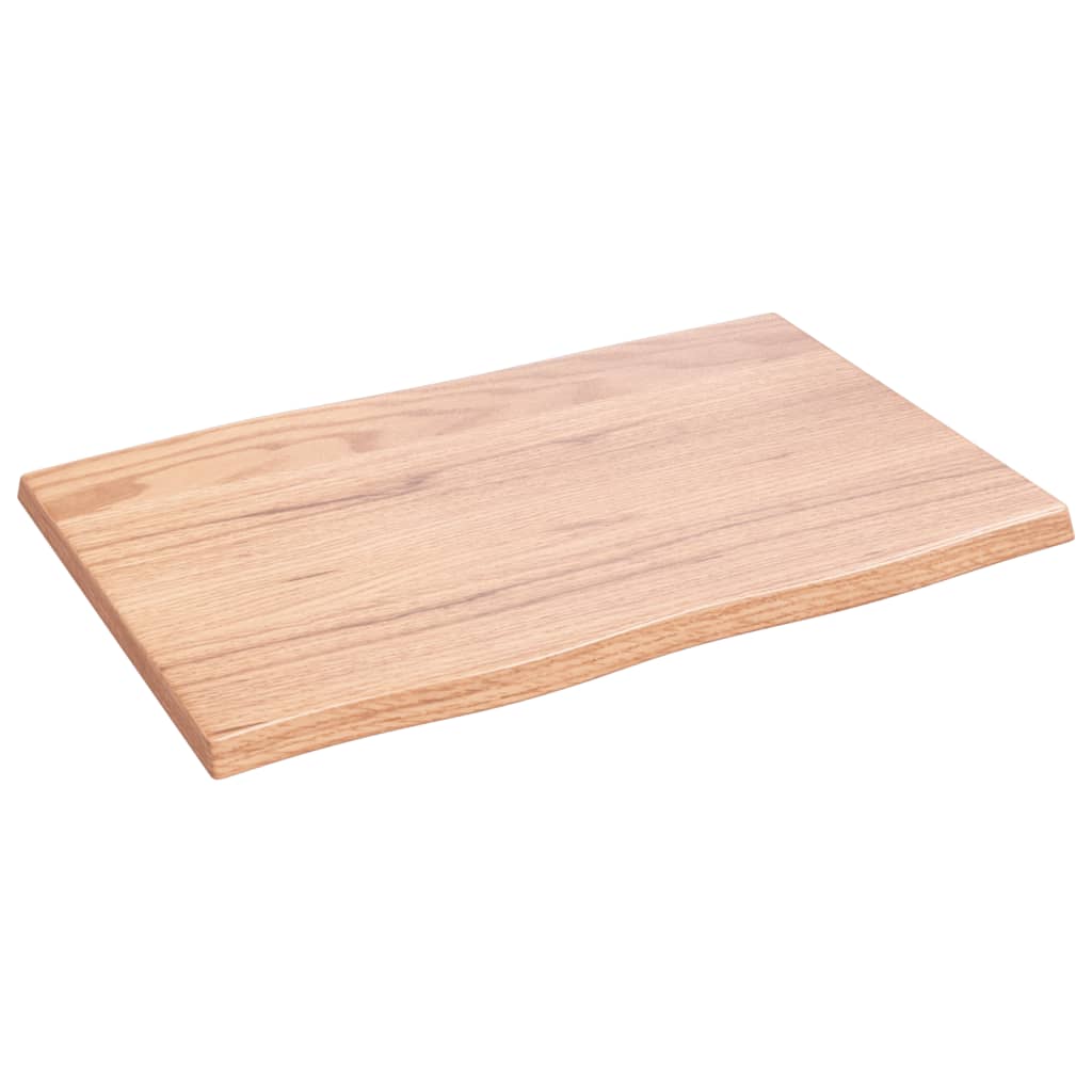 Tafelblad natuurlijke rand 60x40x2 cm eikenhout lichtbruin is nu te koop bij PeponiXL, paradijselijk wonen!