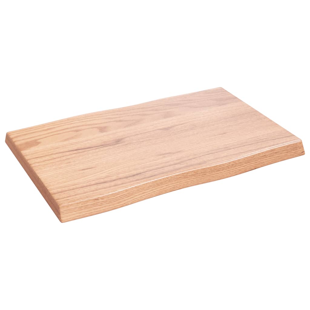 Tafelblad natuurlijke rand 60x40x(2-4) cm eikenhout lichtbruin is nu te koop bij PeponiXL, paradijselijk wonen!