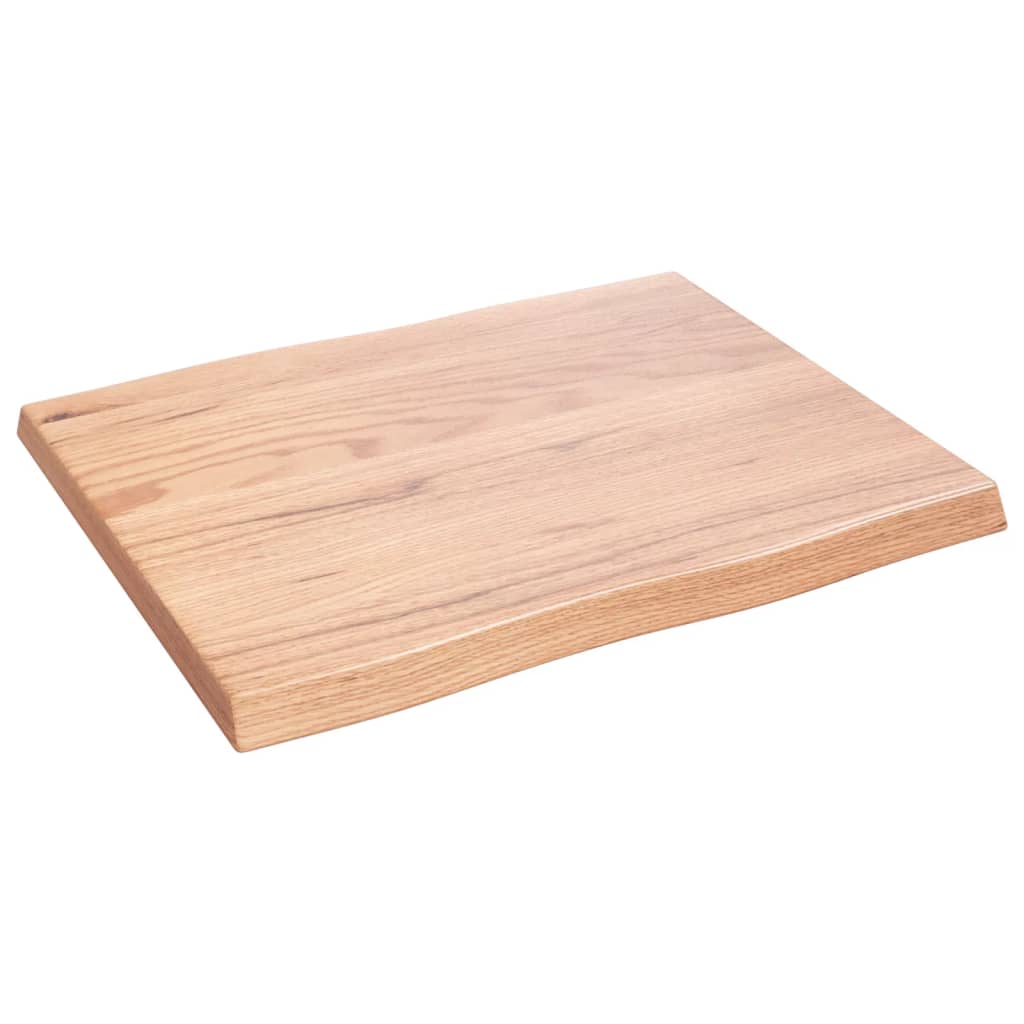 Tafelblad natuurlijke rand 60x50x(2-4) cm eikenhout lichtbruin is nu te koop bij PeponiXL, paradijselijk wonen!