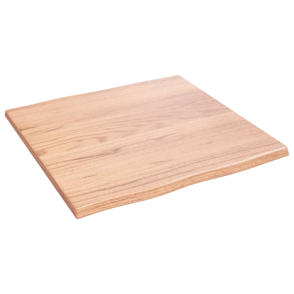 Tafelblad natuurlijke rand 60x60x2 cm eikenhout lichtbruin is nu te koop bij PeponiXL, paradijselijk wonen!