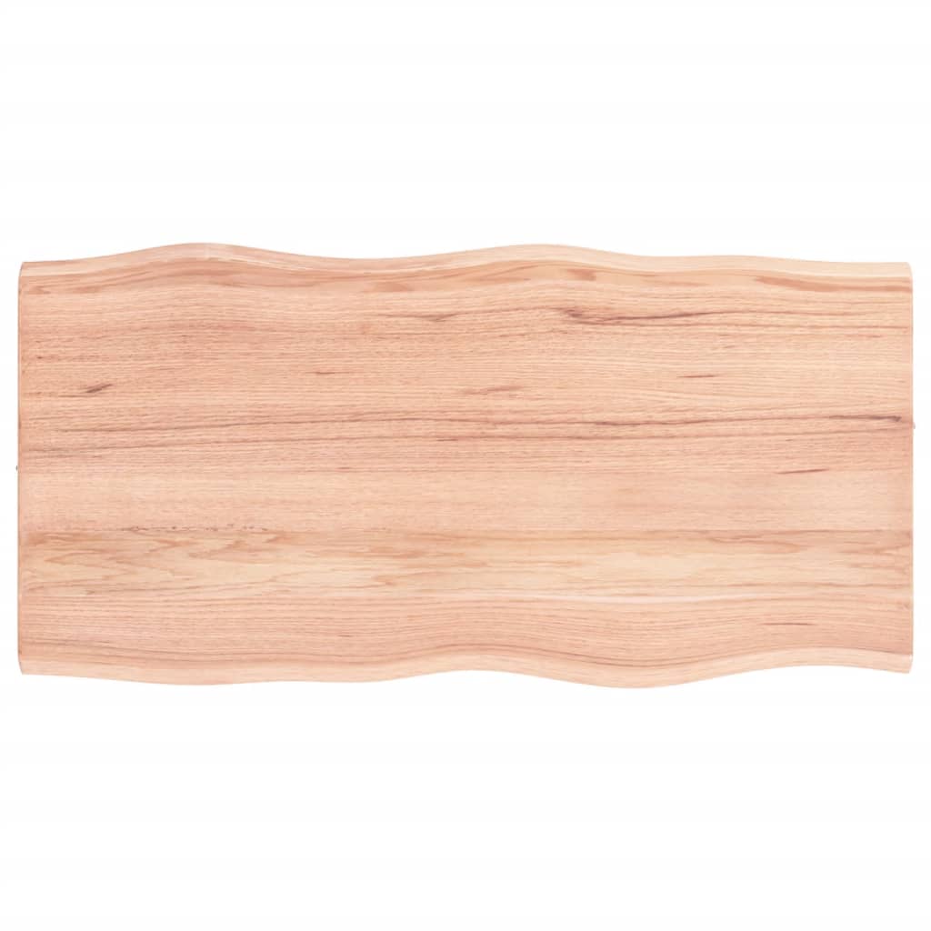Tafelblad natuurlijke rand 80x40x2 cm eikenhout lichtbruin is nu te koop bij PeponiXL, paradijselijk wonen!