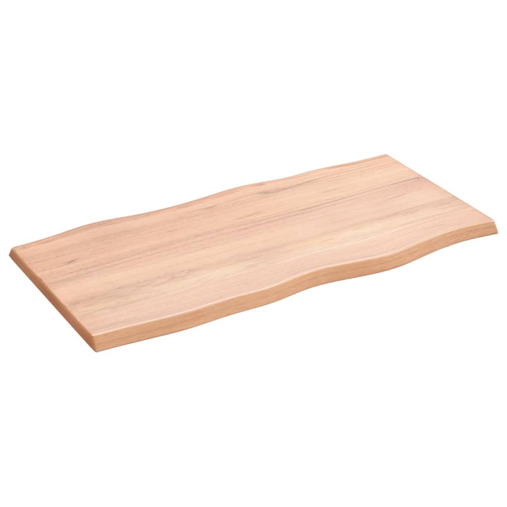 Tafelblad natuurlijke rand 80x40x2 cm eikenhout lichtbruin is nu te koop bij PeponiXL, paradijselijk wonen!