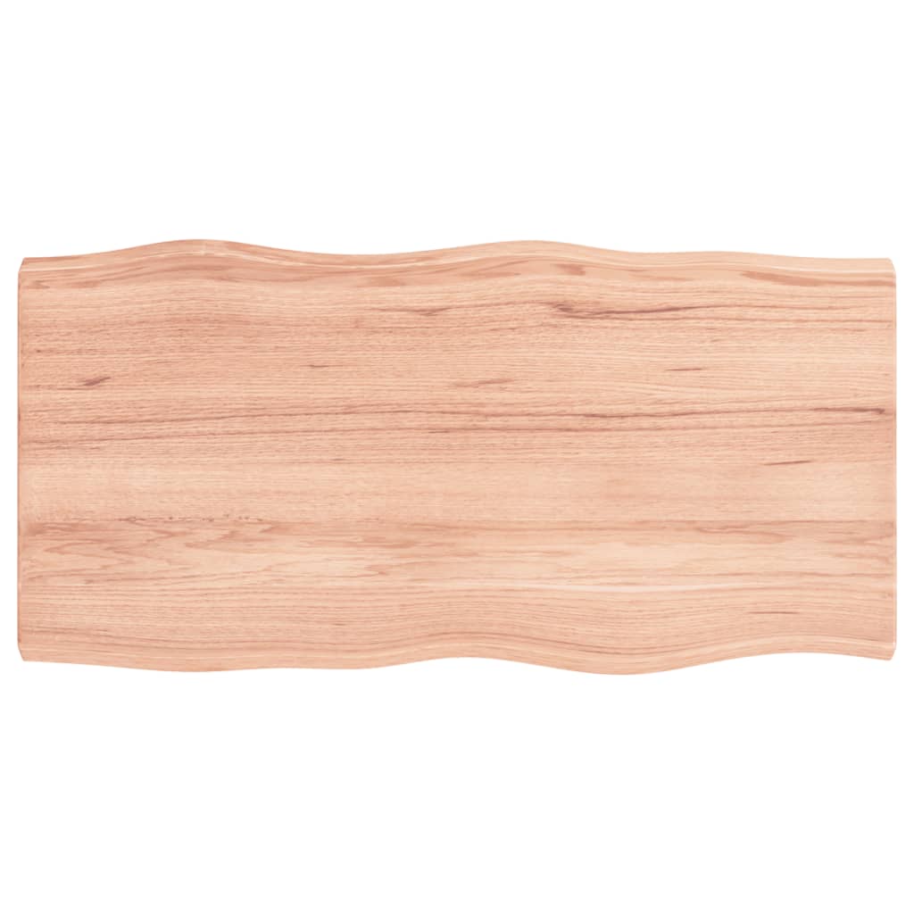 Tafelblad natuurlijke rand 80x40x(2-4) cm eikenhout lichtbruin is nu te koop bij PeponiXL, paradijselijk wonen!
