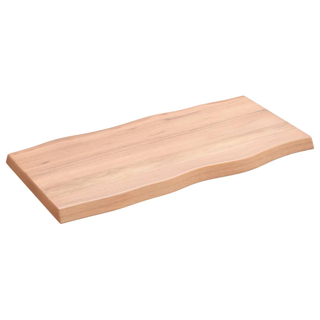 Tafelblad natuurlijke rand 80x40x(2-4) cm eikenhout lichtbruin is nu te koop bij PeponiXL, paradijselijk wonen!