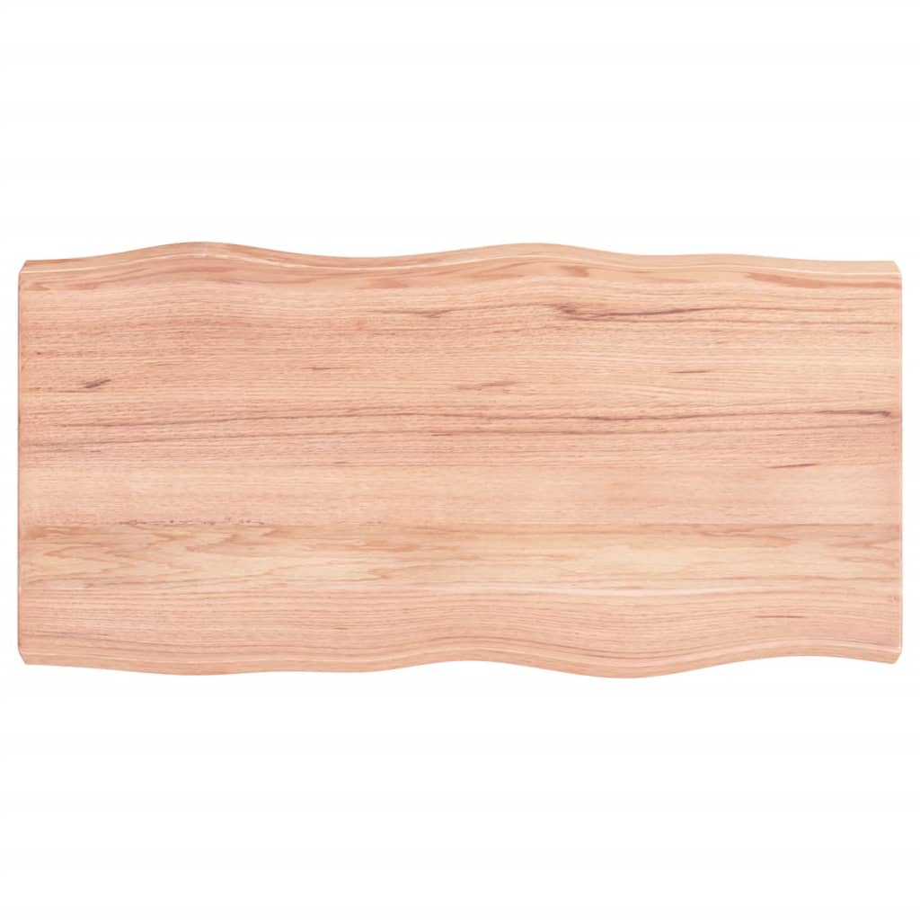 Tafelblad natuurlijke rand 80x40x(2-6) cm eikenhout lichtbruin is nu te koop bij PeponiXL, paradijselijk wonen!