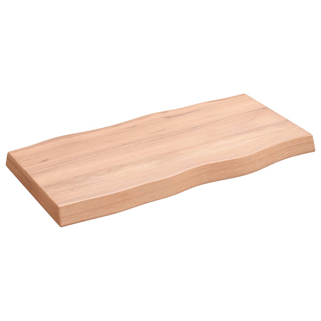 Tafelblad natuurlijke rand 80x40x(2-6) cm eikenhout lichtbruin is nu te koop bij PeponiXL, paradijselijk wonen!