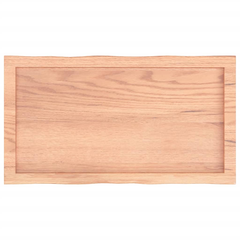Tafelblad natuurlijke rand 80x40x(2-6) cm eikenhout lichtbruin is nu te koop bij PeponiXL, paradijselijk wonen!