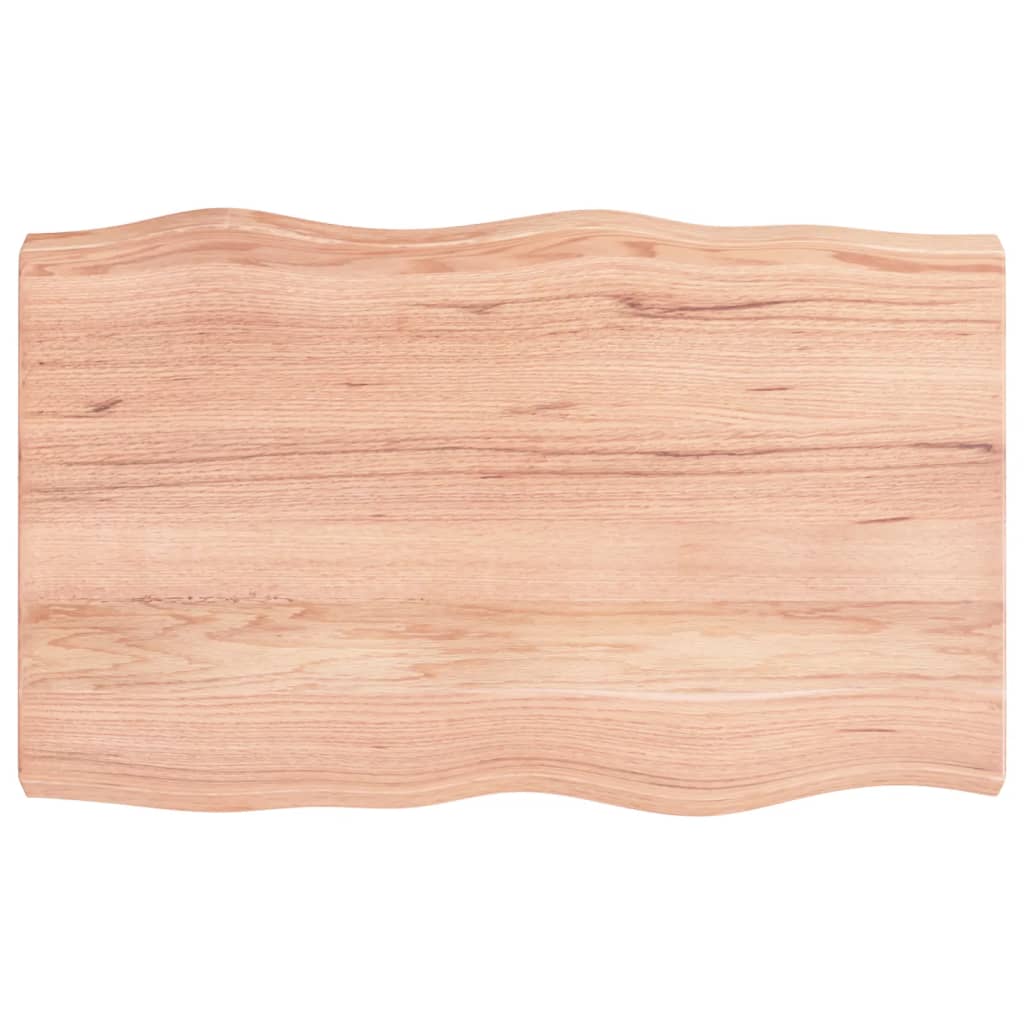 Tafelblad natuurlijke rand 80x50x(2-6) cm eikenhout lichtbruin is nu te koop bij PeponiXL, paradijselijk wonen!