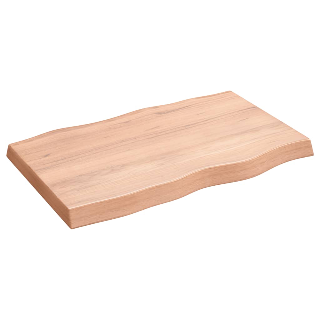 Tafelblad natuurlijke rand 80x50x(2-6) cm eikenhout lichtbruin is nu te koop bij PeponiXL, paradijselijk wonen!