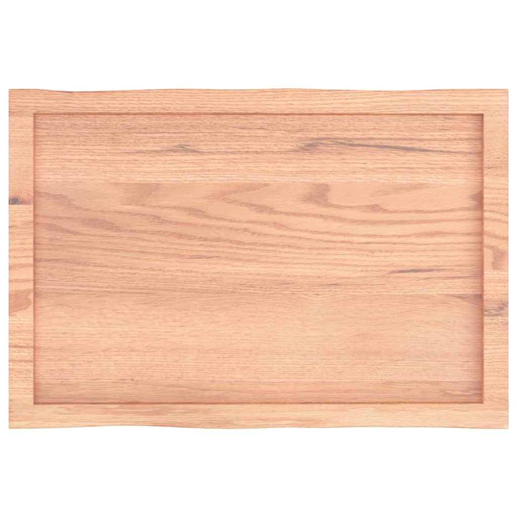 Tafelblad natuurlijke rand 80x50x(2-6) cm eikenhout lichtbruin is nu te koop bij PeponiXL, paradijselijk wonen!