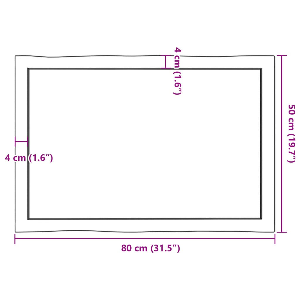 Tafelblad natuurlijke rand 80x50x(2-6) cm eikenhout lichtbruin is nu te koop bij PeponiXL, paradijselijk wonen!
