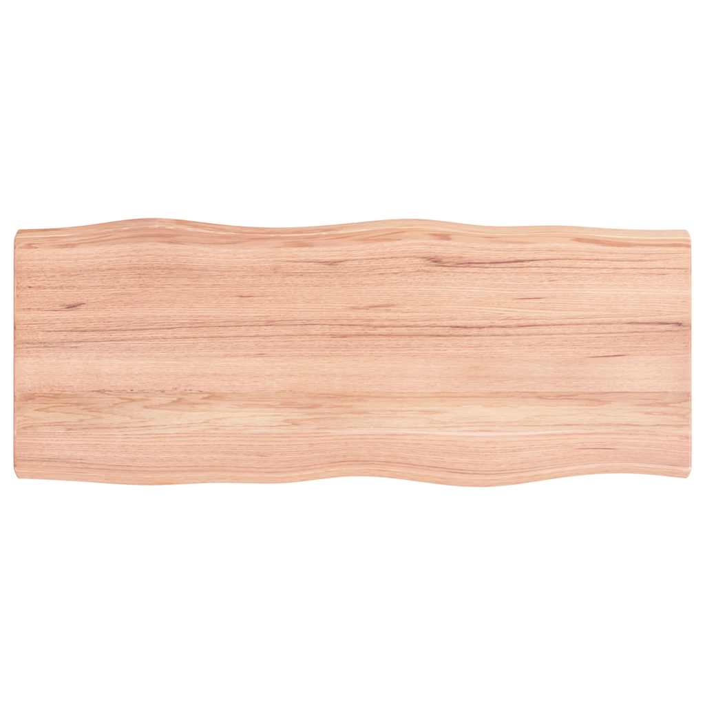 Tafelblad natuurlijke rand 100x40x(2-4) cm eikenhout lichtbruin is nu te koop bij PeponiXL, paradijselijk wonen!