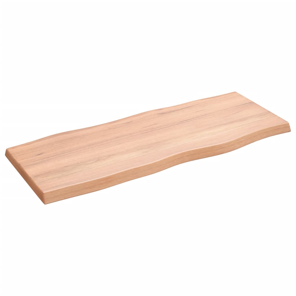 Tafelblad natuurlijke rand 100x40x(2-4) cm eikenhout lichtbruin is nu te koop bij PeponiXL, paradijselijk wonen!
