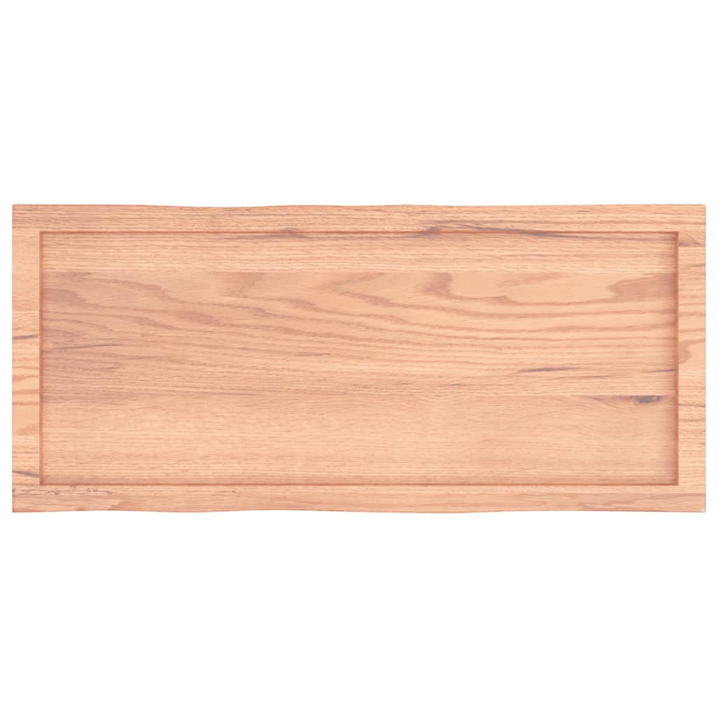Tafelblad natuurlijke rand 100x40x(2-4) cm eikenhout lichtbruin is nu te koop bij PeponiXL, paradijselijk wonen!