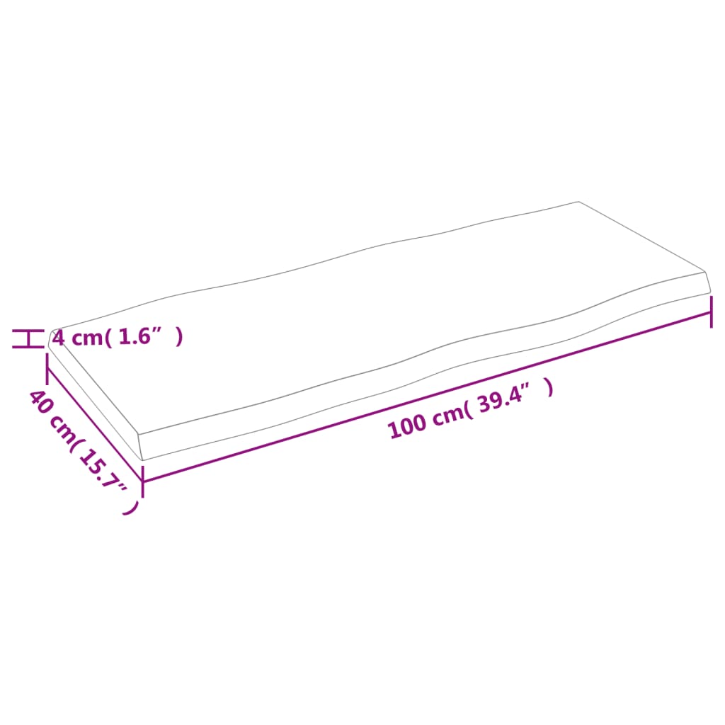 Tafelblad natuurlijke rand 100x40x(2-4) cm eikenhout lichtbruin is nu te koop bij PeponiXL, paradijselijk wonen!