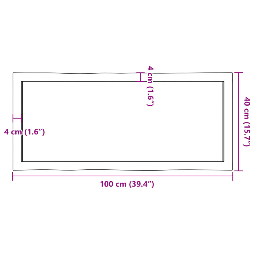 Tafelblad natuurlijke rand 100x40x(2-4) cm eikenhout lichtbruin is nu te koop bij PeponiXL, paradijselijk wonen!