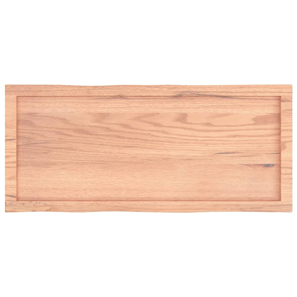 Tafelblad natuurlijke rand 100x40x(2-6) cm eikenhout lichtbruin is nu te koop bij PeponiXL, paradijselijk wonen!