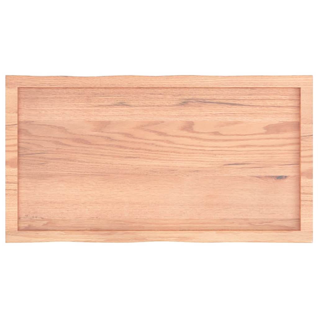 Tafelblad natuurlijke rand 100x50x(2-4) cm eikenhout lichtbruin