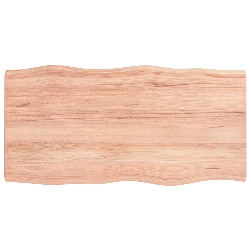 Tafelblad natuurlijke rand 100x50x(2-6)cm eikenhout lichtbruin is nu te koop bij PeponiXL, paradijselijk wonen!