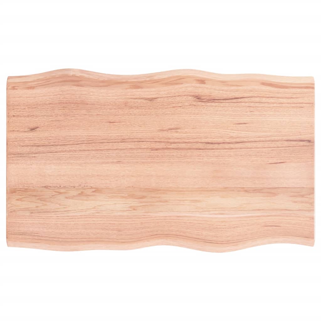 Tafelblad natuurlijke rand 100x60x2 cm eikenhout lichtbruin is nu te koop bij PeponiXL, paradijselijk wonen!