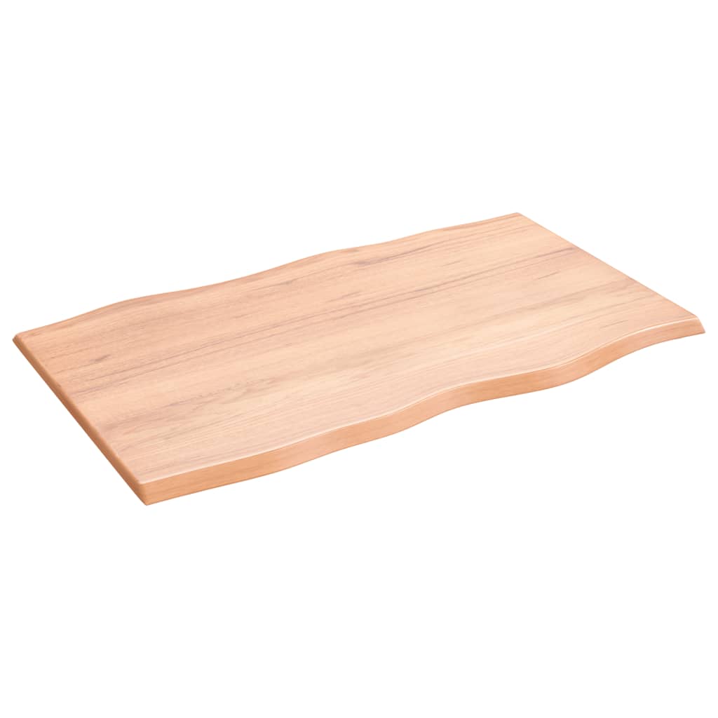 Tafelblad natuurlijke rand 100x60x2 cm eikenhout lichtbruin is nu te koop bij PeponiXL, paradijselijk wonen!