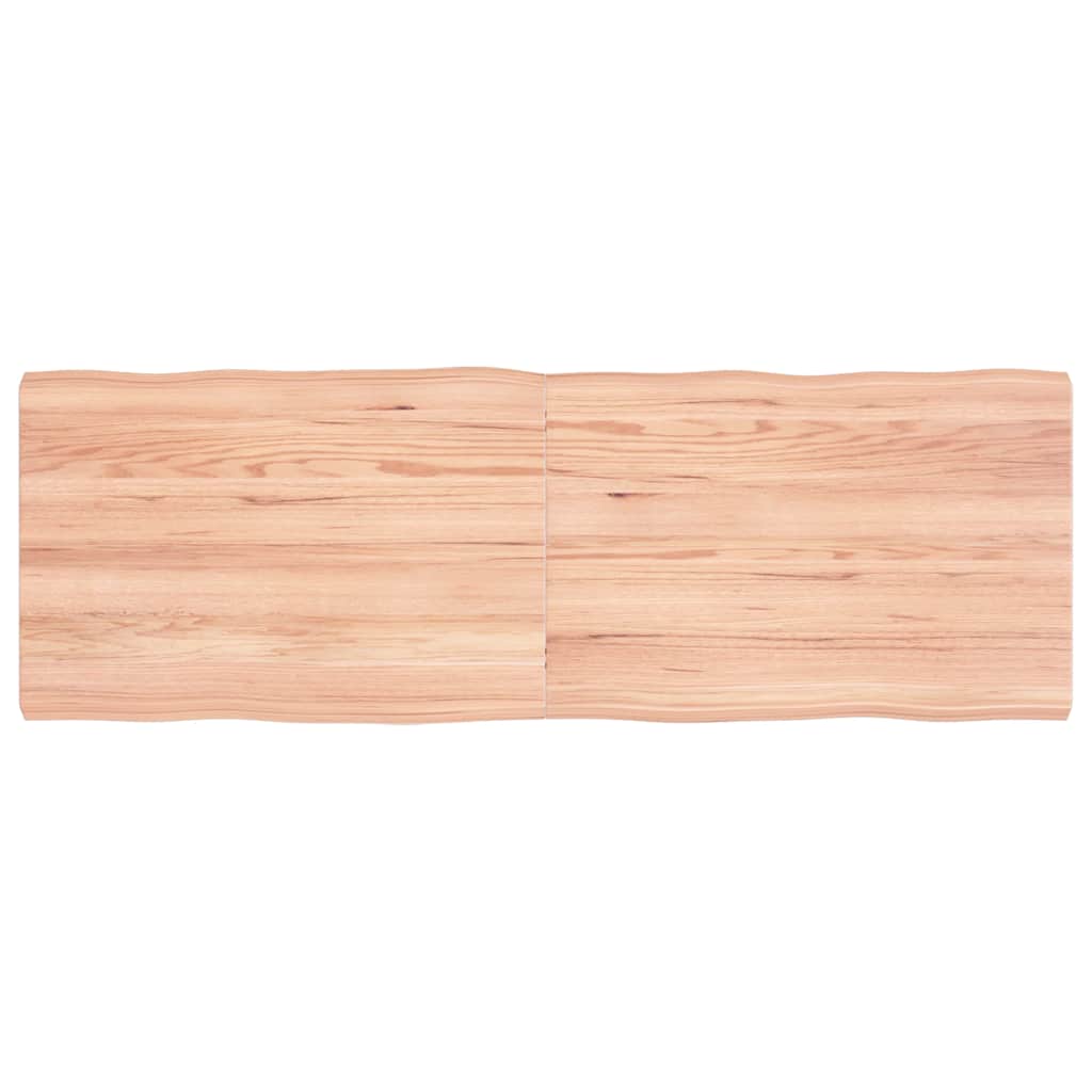 Tafelblad natuurlijke rand 120x40x(2-4)cm eikenhout lichtbruin is nu te koop bij PeponiXL, paradijselijk wonen!