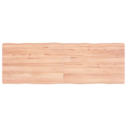 Tafelblad natuurlijke rand 120x40x(2-4)cm eikenhout lichtbruin is nu te koop bij PeponiXL, paradijselijk wonen!