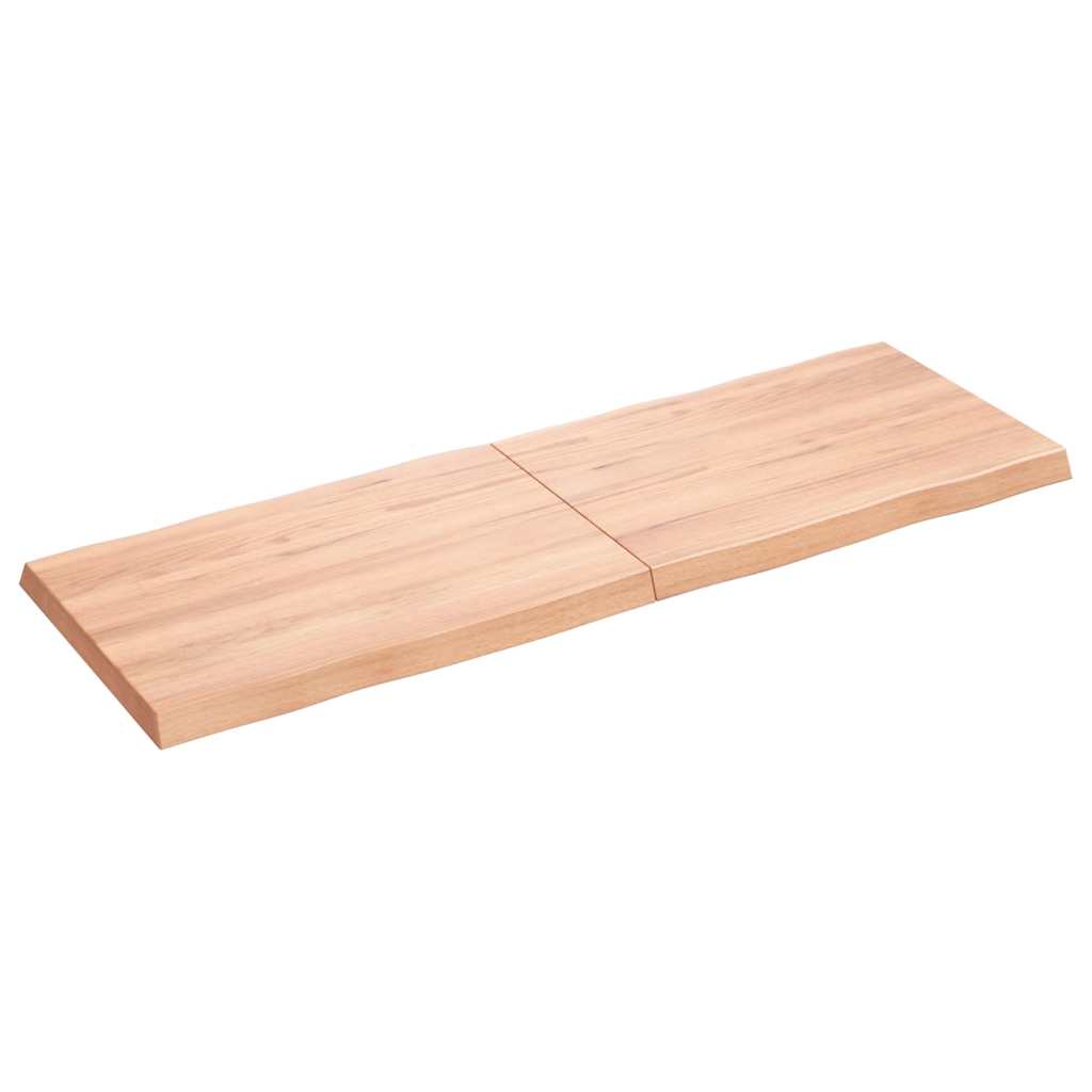 Tafelblad natuurlijke rand 120x40x(2-4)cm eikenhout lichtbruin is nu te koop bij PeponiXL, paradijselijk wonen!