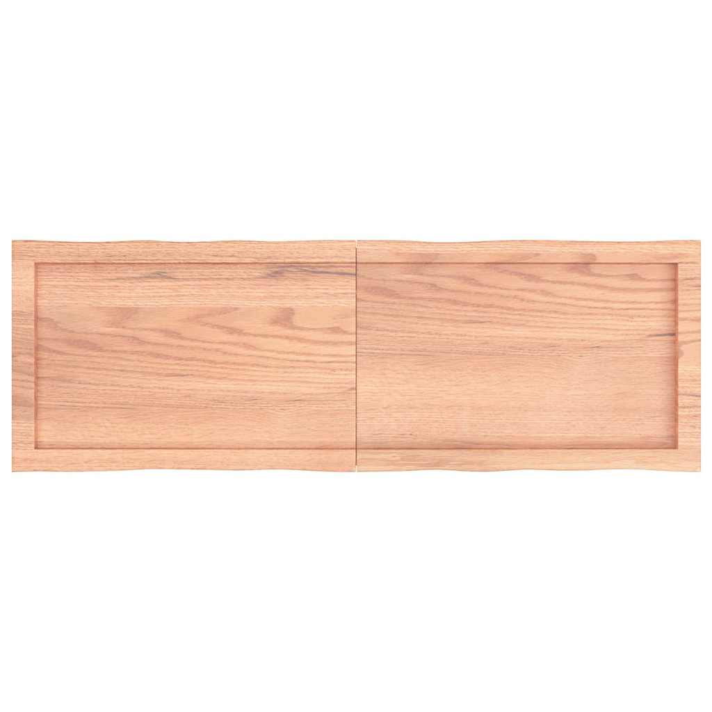 Tafelblad natuurlijke rand 120x40x(2-6)cm eikenhout lichtbruin is nu te koop bij PeponiXL, paradijselijk wonen!