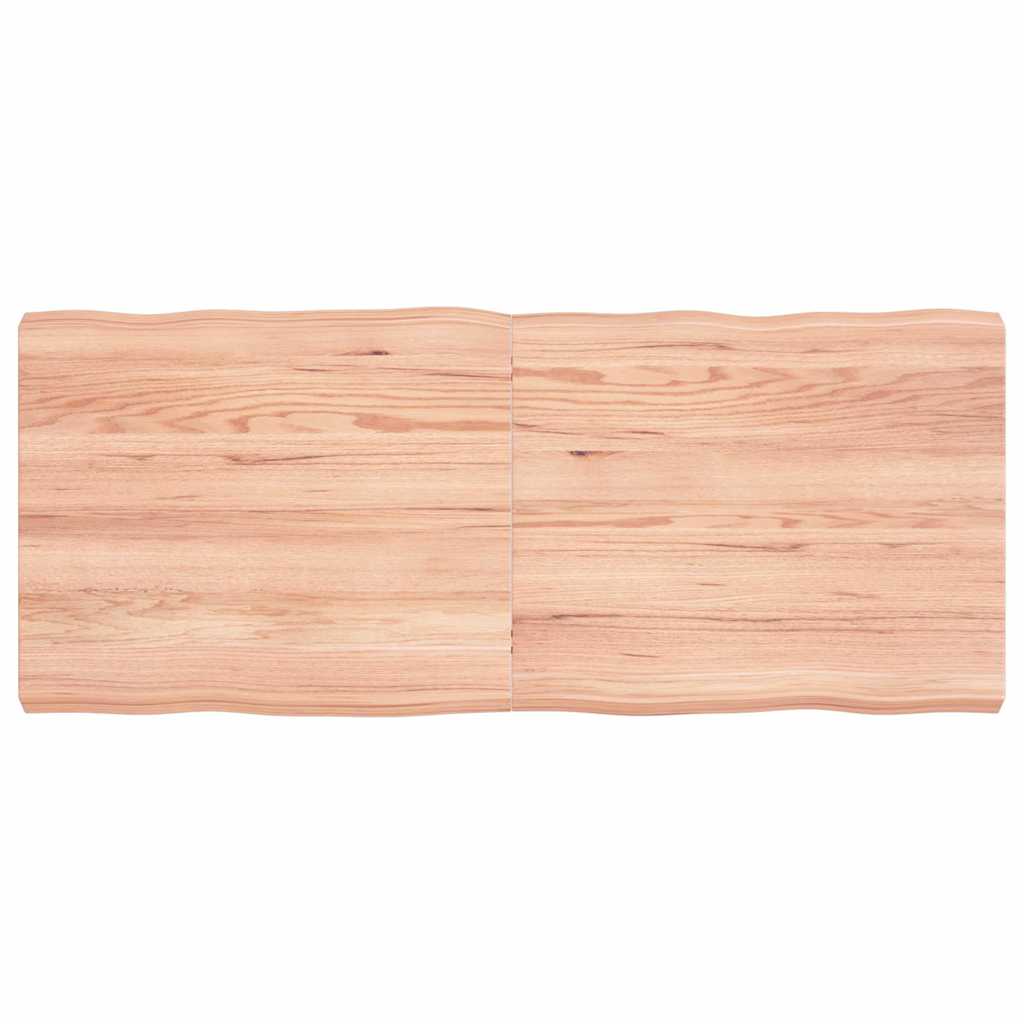 Tafelblad natuurlijke rand 120x50x(2-6)cm eikenhout lichtbruin is nu te koop bij PeponiXL, paradijselijk wonen!
