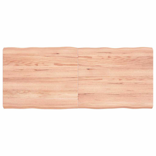 Tafelblad natuurlijke rand 120x50x(2-6)cm eikenhout lichtbruin is nu te koop bij PeponiXL, paradijselijk wonen!