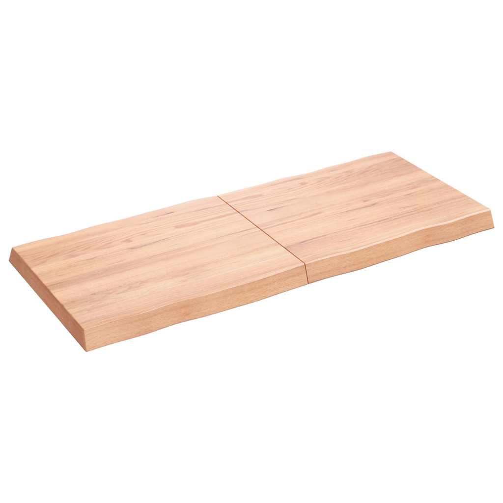 Tafelblad natuurlijke rand 120x50x(2-6)cm eikenhout lichtbruin is nu te koop bij PeponiXL, paradijselijk wonen!