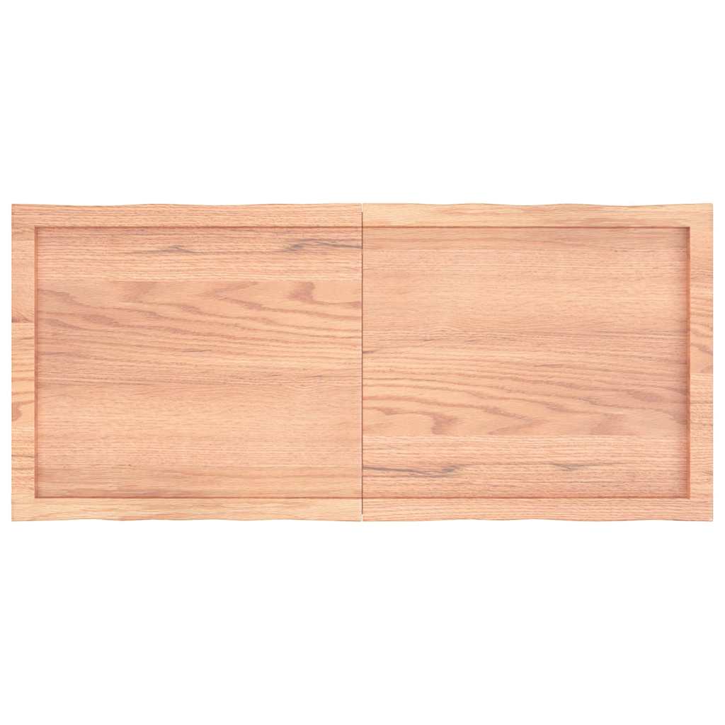 Tafelblad natuurlijke rand 120x50x(2-6)cm eikenhout lichtbruin is nu te koop bij PeponiXL, paradijselijk wonen!